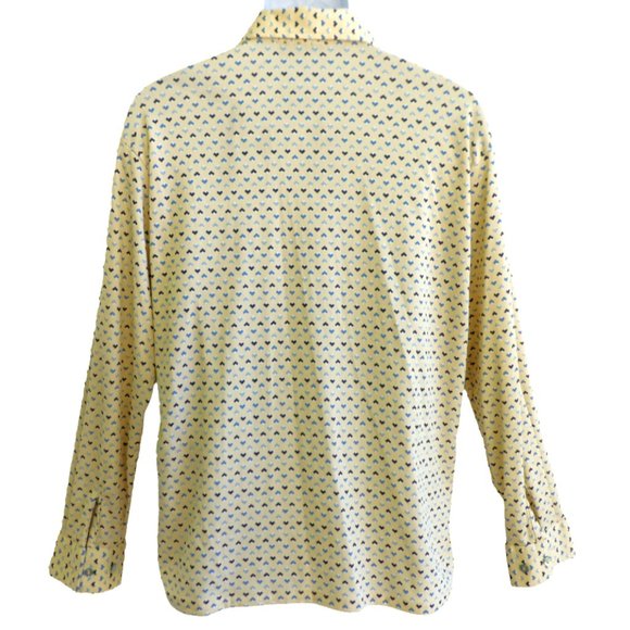 Joel Vintage 70s Disco Shirt Poly Knit Dagger Pointed Collar Birds Eye Geo XL - Picture 4 of 7